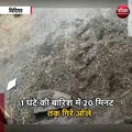 तेज बारिश के साथ गिरे ओले