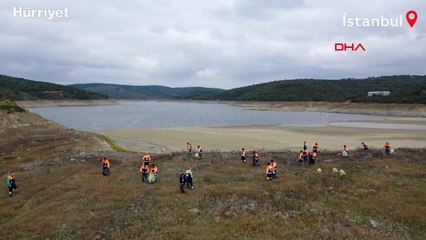 Barajlarda suların azalmasıyla ortaya çıkan atıklar için temizlik çalışması