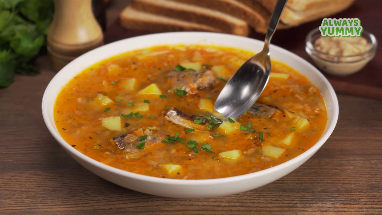 Tasty Canned Fish Soup In 30 Minutes. QUICK & EASY MEAL. Recipe by