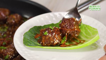 30 MINUTE DINNER | Mongolian Meatballs - SWEET GLAZED MEATBALLS. Recipe by Always Yummy!