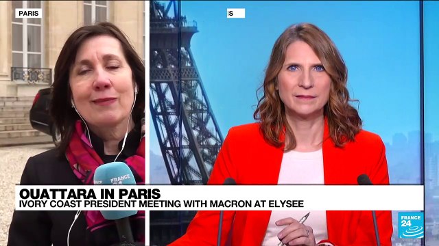 Ivory Coast President Ouattara meeting with Macron in Paris