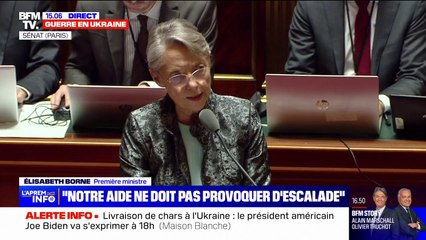 Élisabeth Borne: "Je salue la décision de l'Allemagne sur les sujets des chars lourds"