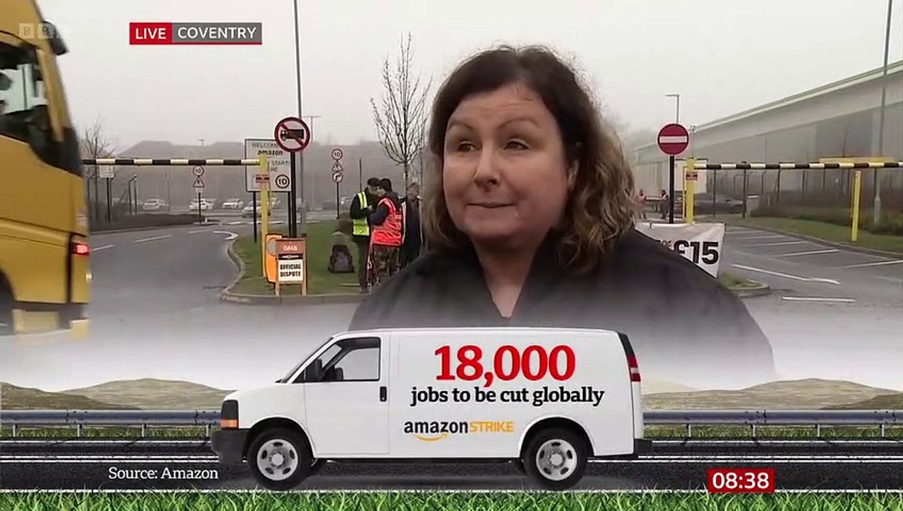 Des centaines d'employés d'Amazon d'un entrepôt du géant américain situé à Coventry, au centre de l'Angleterre, en grève pour demander de meilleurs salaires, une première pour l'entreprise au Royaume-Uni