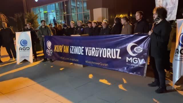 İsveç'te Kur'an-ı Kerim yakılması protesto edildi
