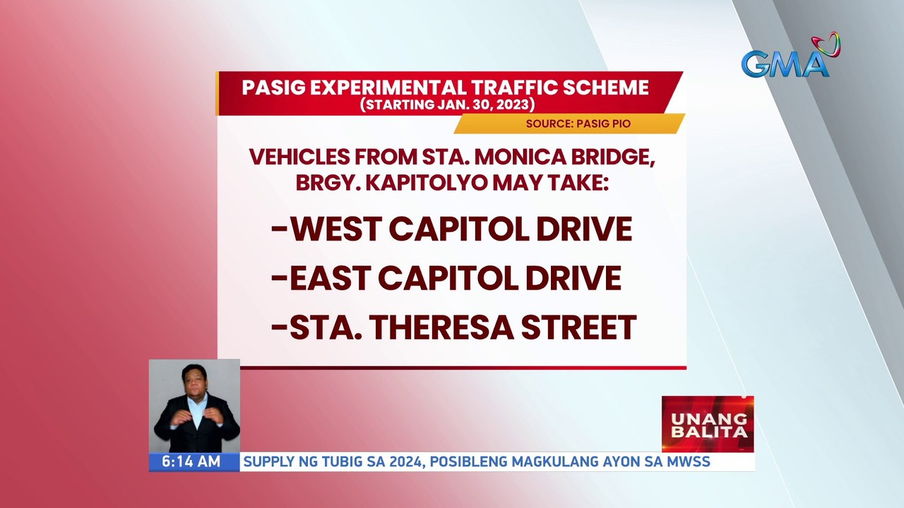 Pasig experimental traffic scheme (starting January 30, 2023) | UB