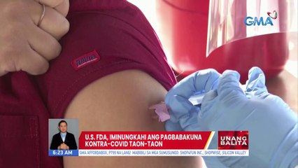 U.S. FDA, imunungkahi ang pagbabakuna kontra-COVID taon-taon | UB