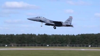 F-15E Strike Fighter Jets At RAF Lakenheath