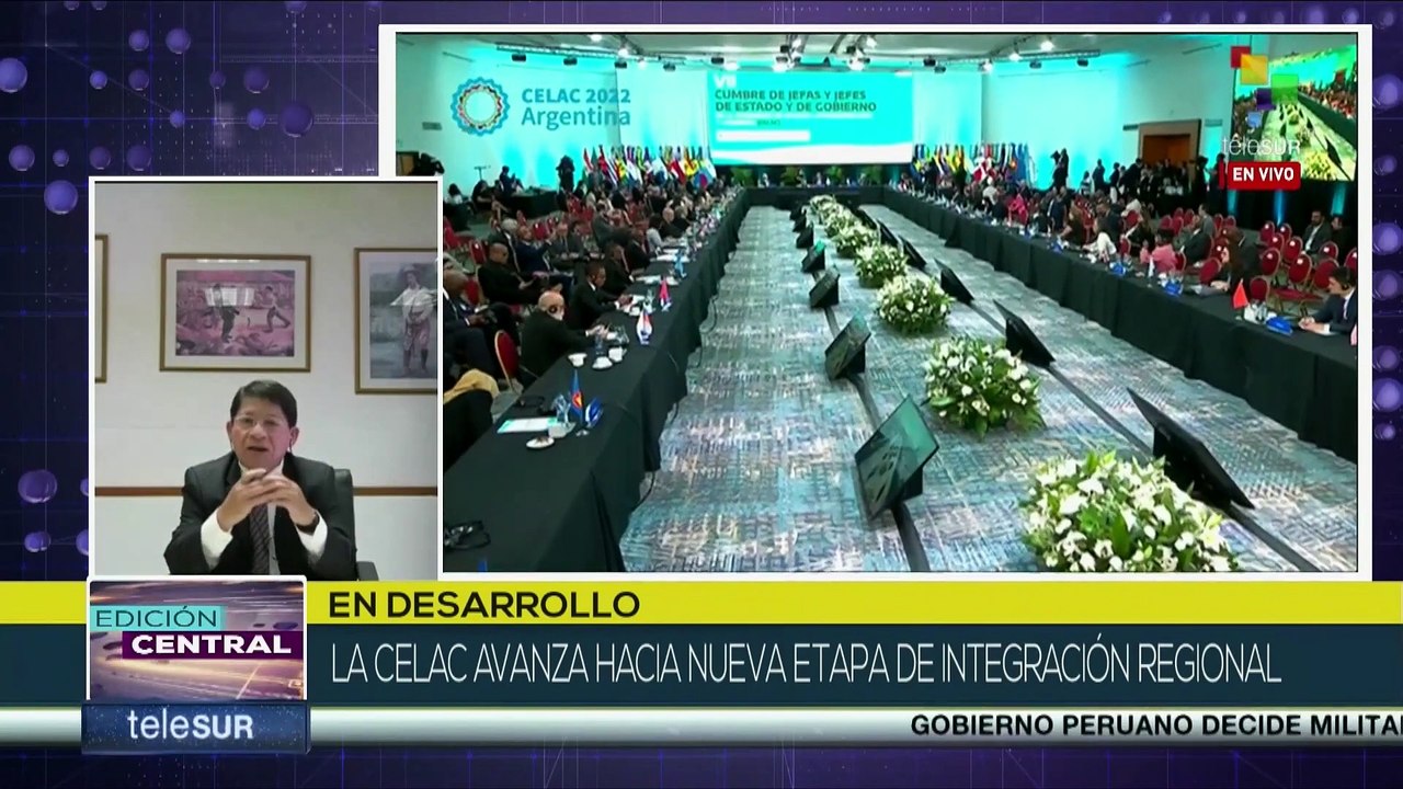 Canciller de Nicaragua ofrece una entrevista a teleSUR tras participar en la 7ma Cumbre de la CELAC