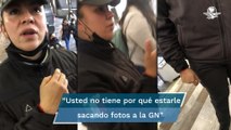 En el Metro, mujer de la GN dice que no la pueden grabar y pide a usuaria que borre fotos