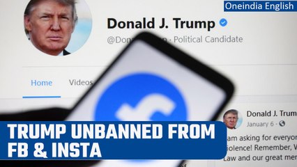 Donald Trump to be allowed back on Facebook and Instagram after 2-year ban | Oneindia News