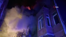 Fatih'te 3 katlı bina alev alev yandı, 1 vatandaş camdan atlayarak kurtuldu
