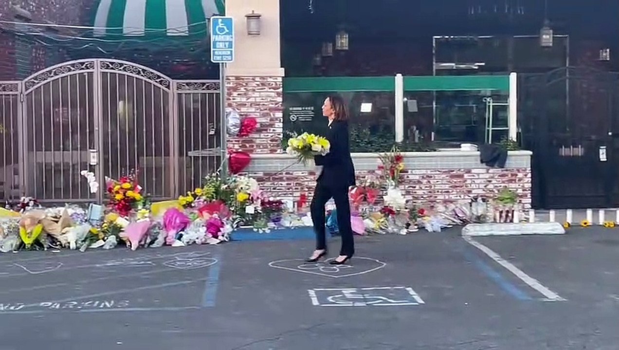 Kamala Harris visits Monterey Park shooting scene