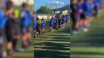 Antonio Careca in campo con i ragazzini della scuola calcio ASD Micri