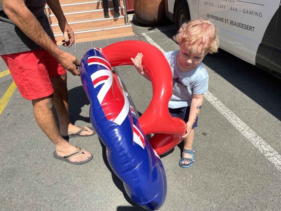Australia Day thing toss at the Beauy Hotel, January 26, 2023, Beaudesert Times