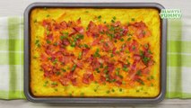 Cheesy Baked Potato Casserole with Bacon. Recipe by Always Yummy!