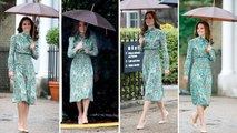 Kate's Perfect In A Green Floral Dress For An English Country Garden To Dispel Pregnancy Rumors