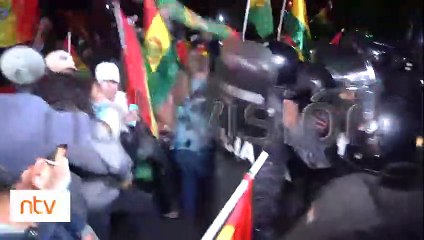 "Policías y Plataformas": Empujones y uso de la fuerza en la avenida Atahuallpa y Circunvalación