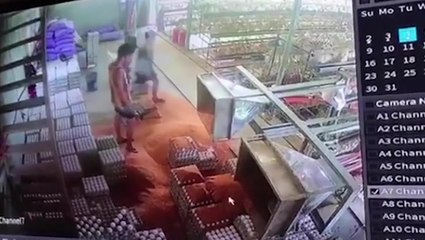 Hundreds of fresh eggs smash after machine knocked over at poultry farm