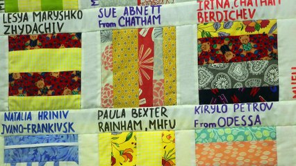 Download Video: Medway residents make a quilt to show solidarity with Ukraine