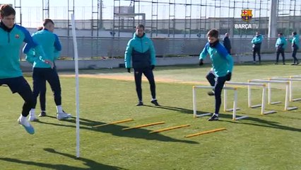 Sesión de recuperación para el Barça después de meterse en las semifinales de la Copa