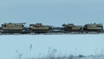 Tanks transported by train in Kansas after Biden announces M1 Abrams support for Ukraine