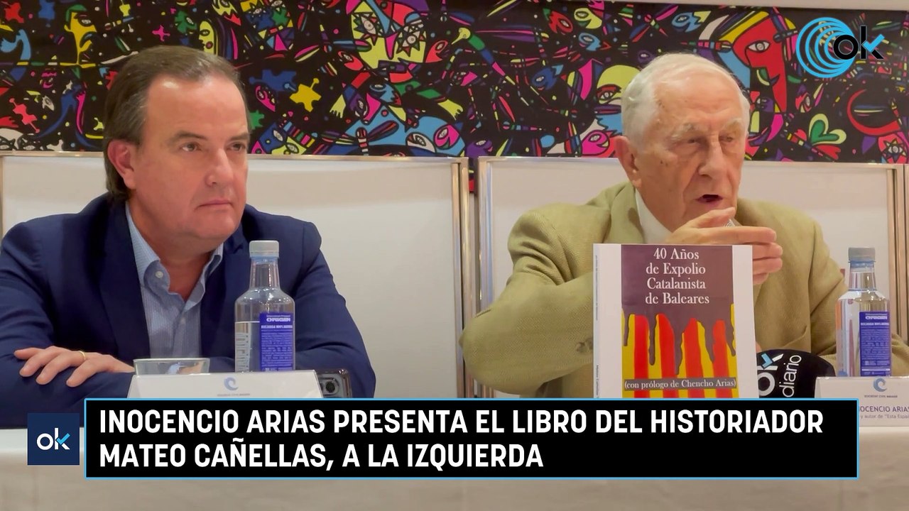Inocencio Arias presenta el libro del historiador Mateo Cañellas, a la izquierda