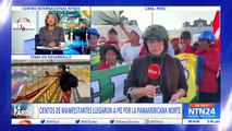 Multitudinaria marcha se registra por la avenida Panamericana desde varias regiones de Perú hacia Lima