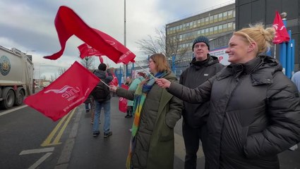Northern Ireland health workers stage 24-hour strike in pay and staffing dispute
