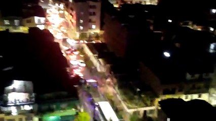 A esta hora gran trancón  en la Glorieta Pilsen-2