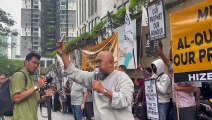 Dozens of Muslims, including children, gather in front of Swedish Embassy in KL to protest Quran burning in Stockholm