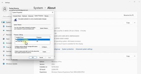How to enable System Protection in Windows 11?