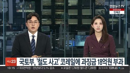 국토부, '철도 사고' 코레일에 과징금 18억원 부과