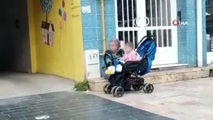 Ağabeyinin çocuğu ile dilenmeye çıktı, zabıta ekiplerini görünce 'özür' diledi