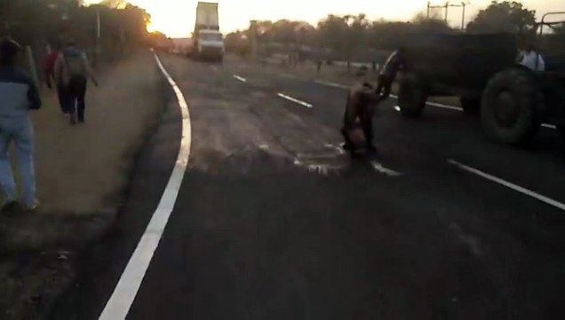 Road construction work in final stage in bhilwara