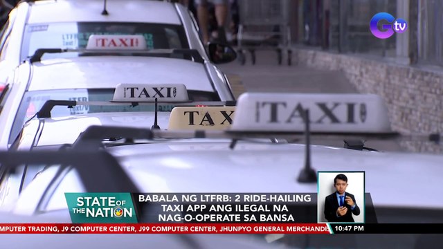 Babala ng LTFRB: 2 ride-hailing taxi app ang ilegal na nag-o-operate sa bansa | SONA