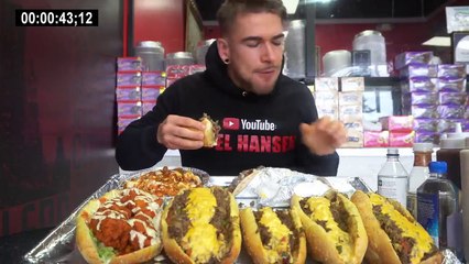 IMPOSSIBLE 13LB CHEESESTEAK CHALLENGE _ With Spicy Chicken & Gyro's _ NYC Street Food