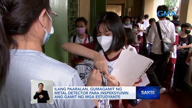 Ilang paaralan, gumagamit ng metal detector para inspeksyunin ang gamit ng mga estudyante | Saksi
