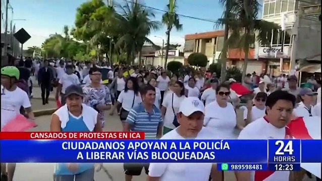 Bloqueo de carreteras: pobladores apoyan a la PNP para liberar vías en diferentes partes del país