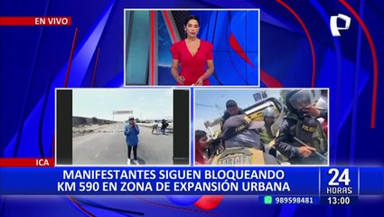 Ica: continúa bloqueado el kilómetro 290 de la Panamericana Sur