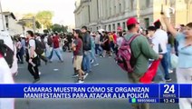 Cámaras de la MML captan como se organizan los manifestantes en el centro de Lima