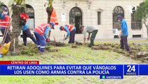 Retiran adoquines de calles del centro de Lima para evitar que vándalos los usen como armas