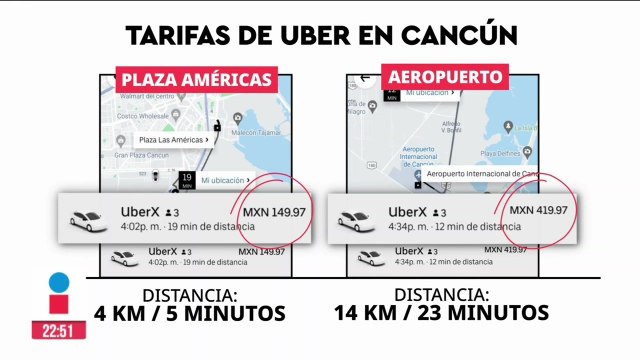 Reportan tarifas altas de Uber en un día sin taxis en Cancún