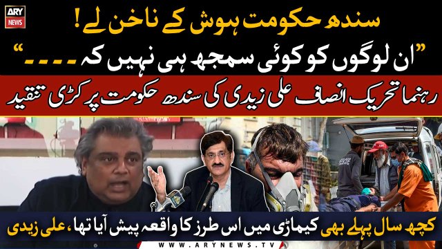 PTI leader Ali Zaidi criticizes Sindh government over Keamari incident