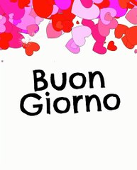 Buongiorno con cascata di cuori