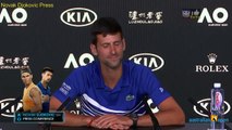 Novak Djokovic Press Joking talking Italian like Robert De Niro or Marlon Brando