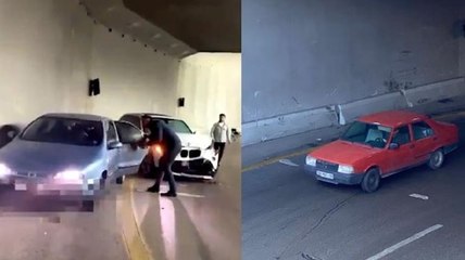 Alt geçitte ‘buzlanma’ kazası kamerada