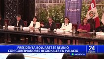 Presidenta Dina Boluarte se reunió con gobernadores regionales en Palacio de Gobierno