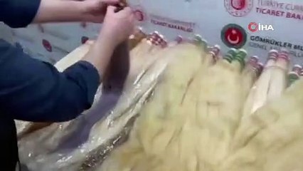 İstanbul Sabiha Gökçen Havalimanı'nda valizler dolusu kaçak insan saçı ele geçirildi