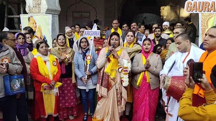 हिन्दुत्व की राह पर कांग्रेस, देवस्थान मंत्री ने गाया राधे राधे गोविंदा