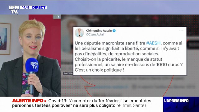 Propos polémiques sur les AESH: C'est honteux (...) c'est d'un mépris de classe inouï , juge Clémentine Autain